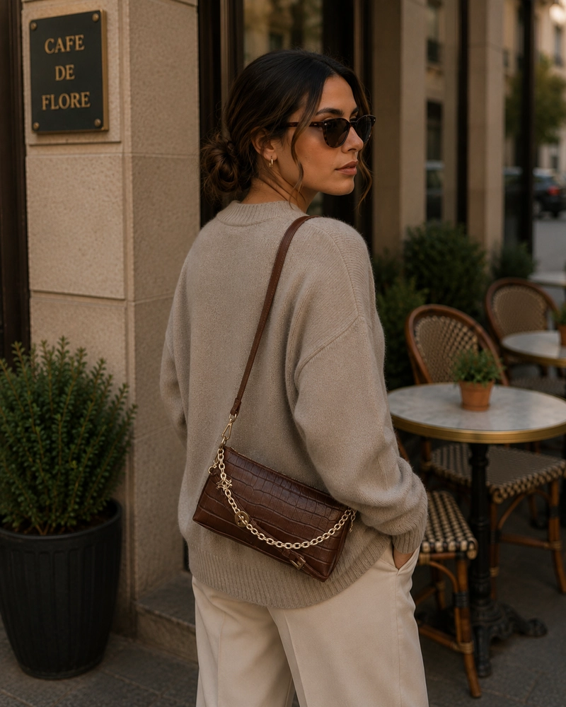 CARTERA BANDOLERA CUERO LUZ DA LUA - LDM0181 | MARRON - 1