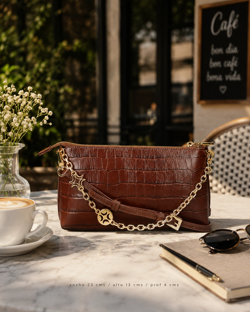 CARTERA BANDOLERA CUERO LUZ DA LUA - LDM0181 | MARRON - 2