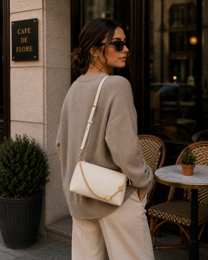 CARTERA BANDOLERA CUERO LUZ DA LUA - LDM0181 | BLANCO - 1