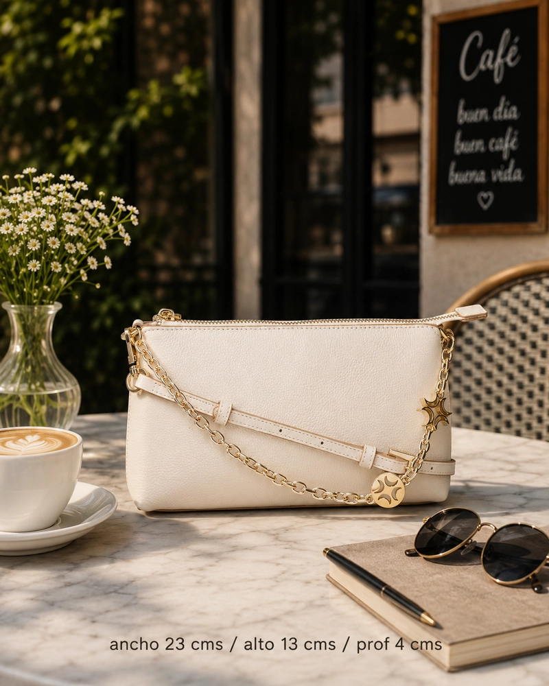CARTERA BANDOLERA CUERO LUZ DA LUA - LDM0181 | BLANCO - 2