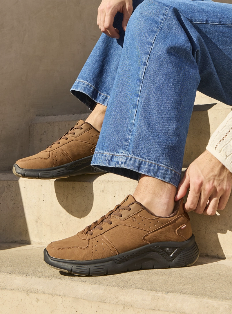 ZAPATILLA CASUAL HOMBRE 16 HRS - 16H0155 | MARRON CLARO - 1