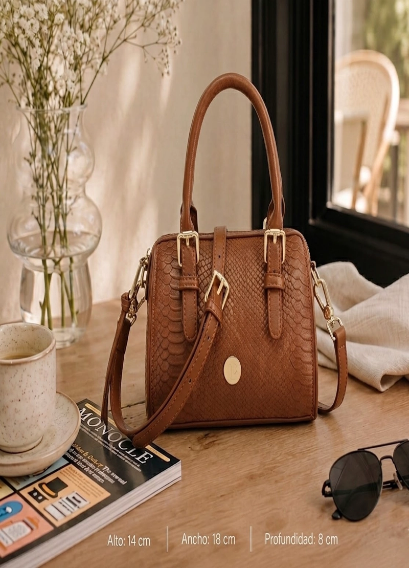 MINI CARTERA BANDOLERA DISEÑO TEXTURA PITON POLLINI - POM066X - 2