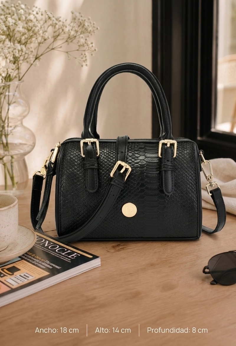 MINI CARTERA BANDOLERA DISEÑO TEXTURA PITON POLLINI - POM066X - 1