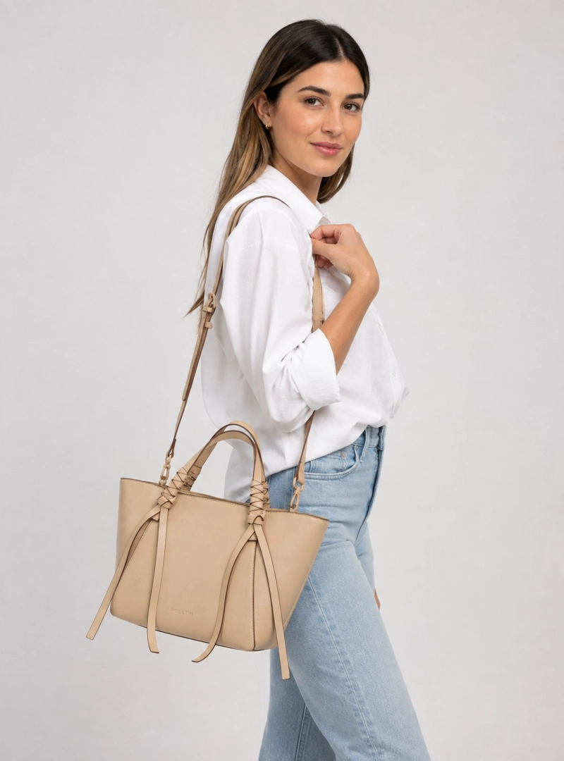 CARTERA BANDOLERA CANTOS EN CONTRASTE Y AMARRAS POLLINI - POM068X - 1