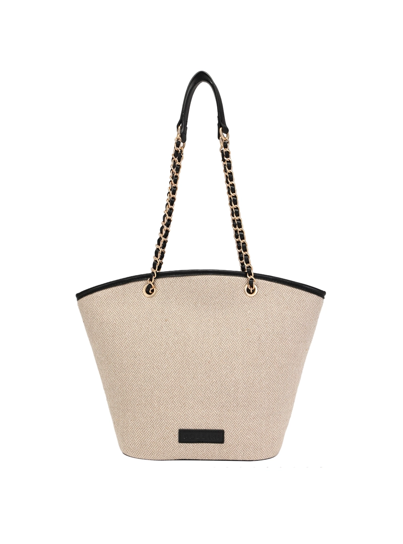 CARTERA TOTE BAG EFECTO TEJIDO + PU - POM070X - 3