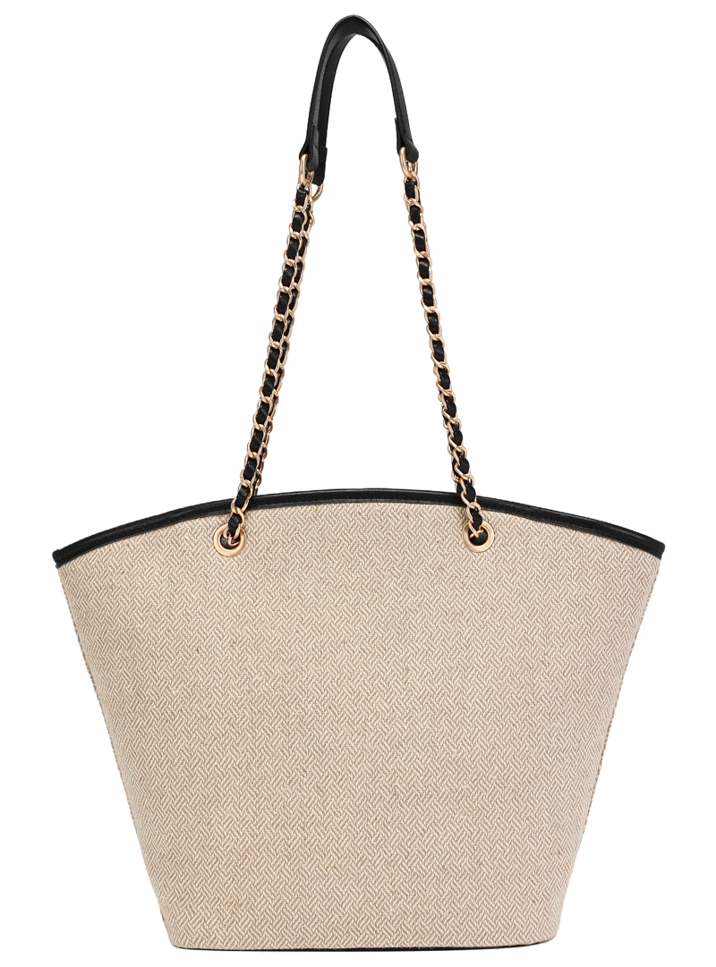 CARTERA TOTE BAG EFECTO TEJIDO + PU - POM070X - 4