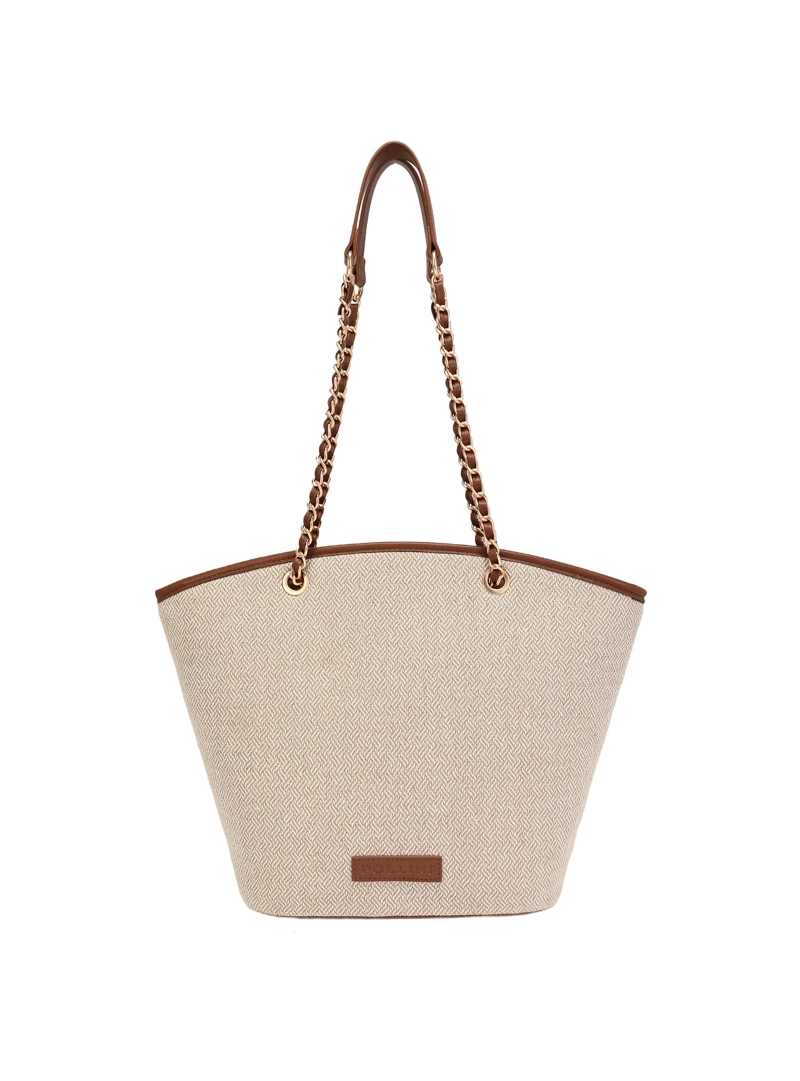 CARTERA TOTE BAG EFECTO TEJIDO + PU - POM070X - 3