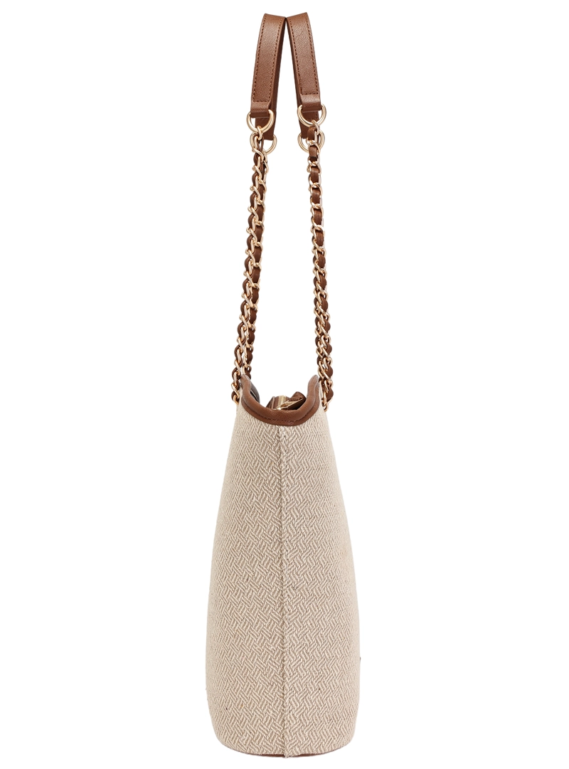CARTERA TOTE BAG EFECTO TEJIDO + PU - POM070X - 4