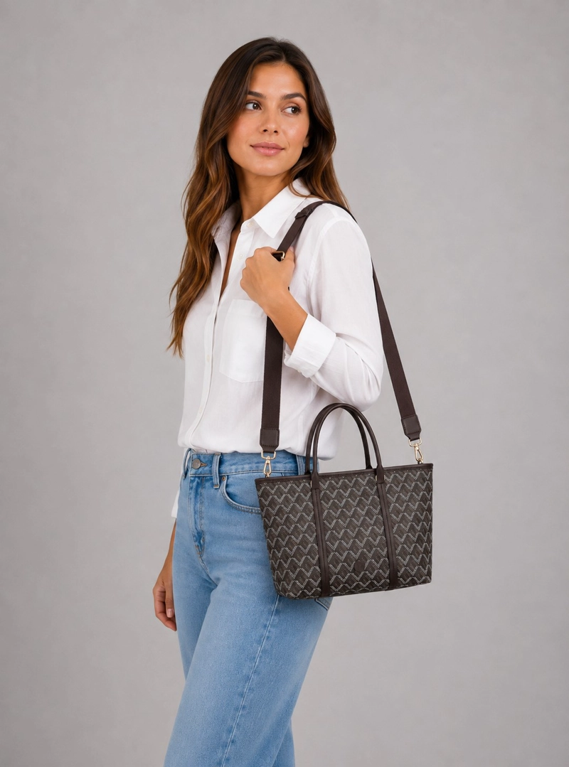 CARTERA TOTE ESTAMPADO GEOME TRICO POLLINI - POM072X - 1