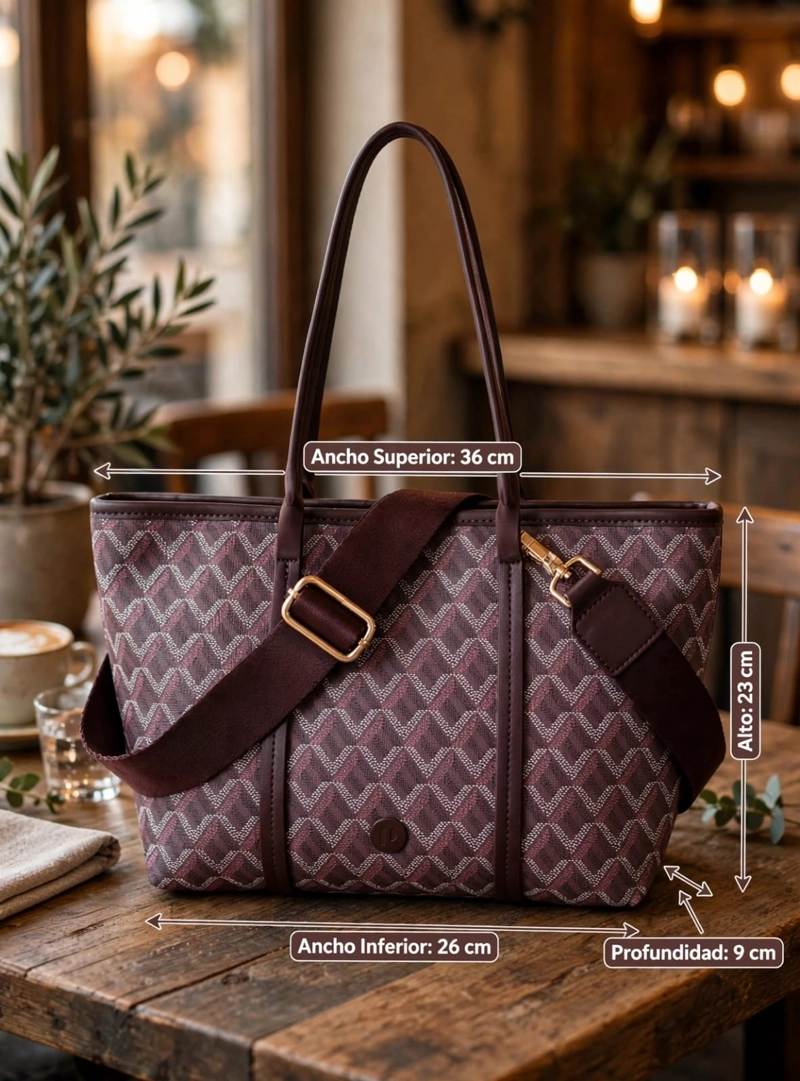 CARTERA TOTE ESTAMPADO GEOME TRICO POLLINI - POM072X - 2