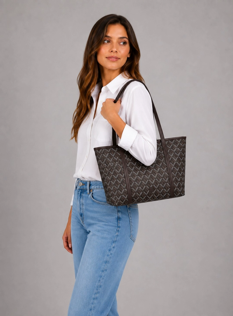 CARTERA TOTE ESTAMPADO GEOME TRICO POLLINI - POM073X - 1