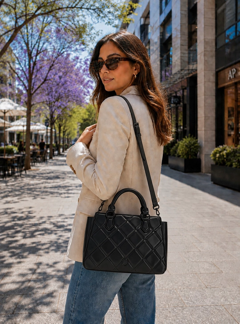 CARTERA TOTE TIPO QUILT POLLINI - POM080X - 1