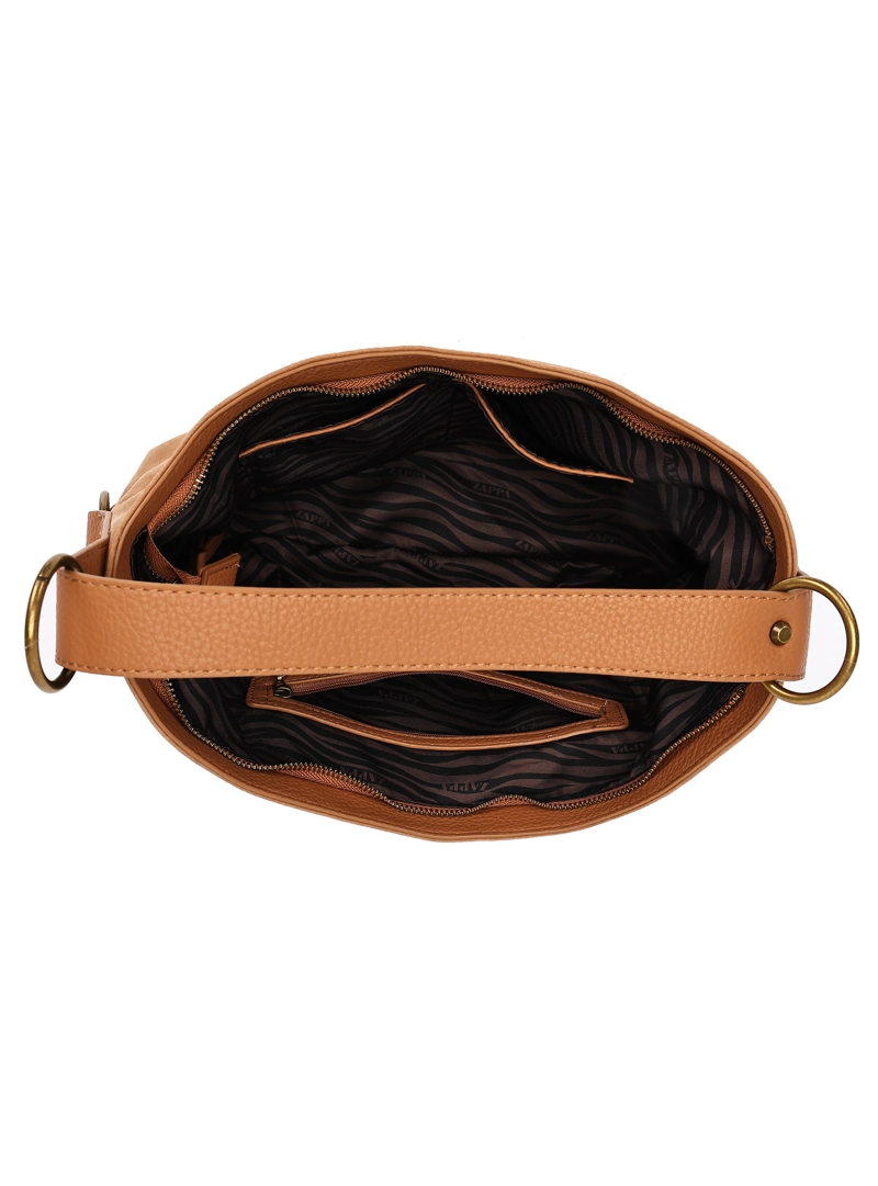 CARTERA TOTE EFECTO GAMUZA Y DETALLE ARGOLLAS ZAPPA - ZAM073X | MARRON CLARO - 4