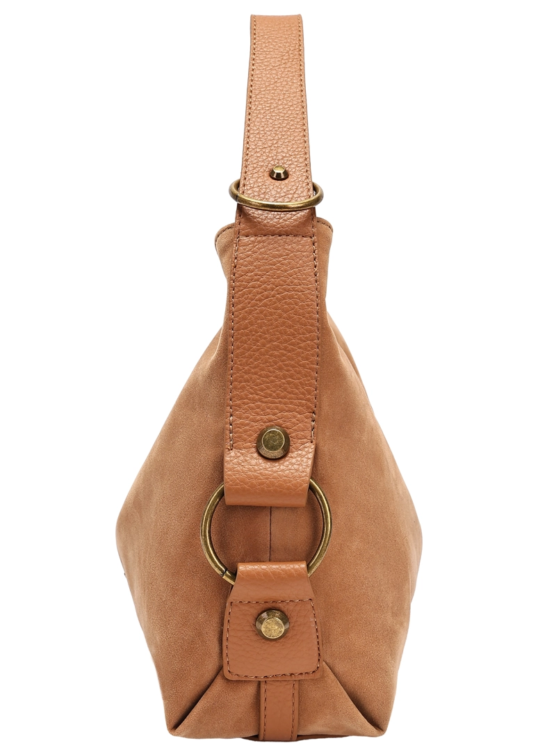 CARTERA TOTE EFECTO GAMUZA Y DETALLE ARGOLLAS ZAPPA - ZAM073X | MARRON CLARO - 7