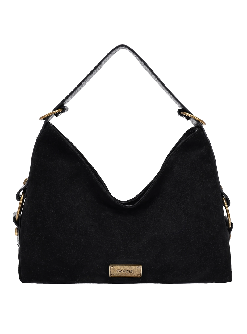 CARTERA TOTE EFECTO GAMUZA Y DETALLE ARGOLLAS ZAPPA - ZAM073X | NEGRO - 1