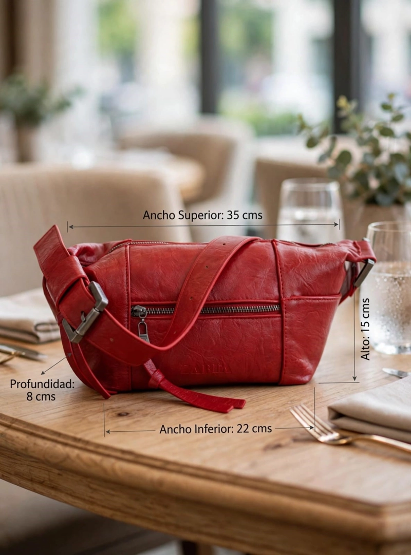 CARTERA BANDOLERA RECTANGULAR ZAPPA - ZAM078X | ROJO - 2