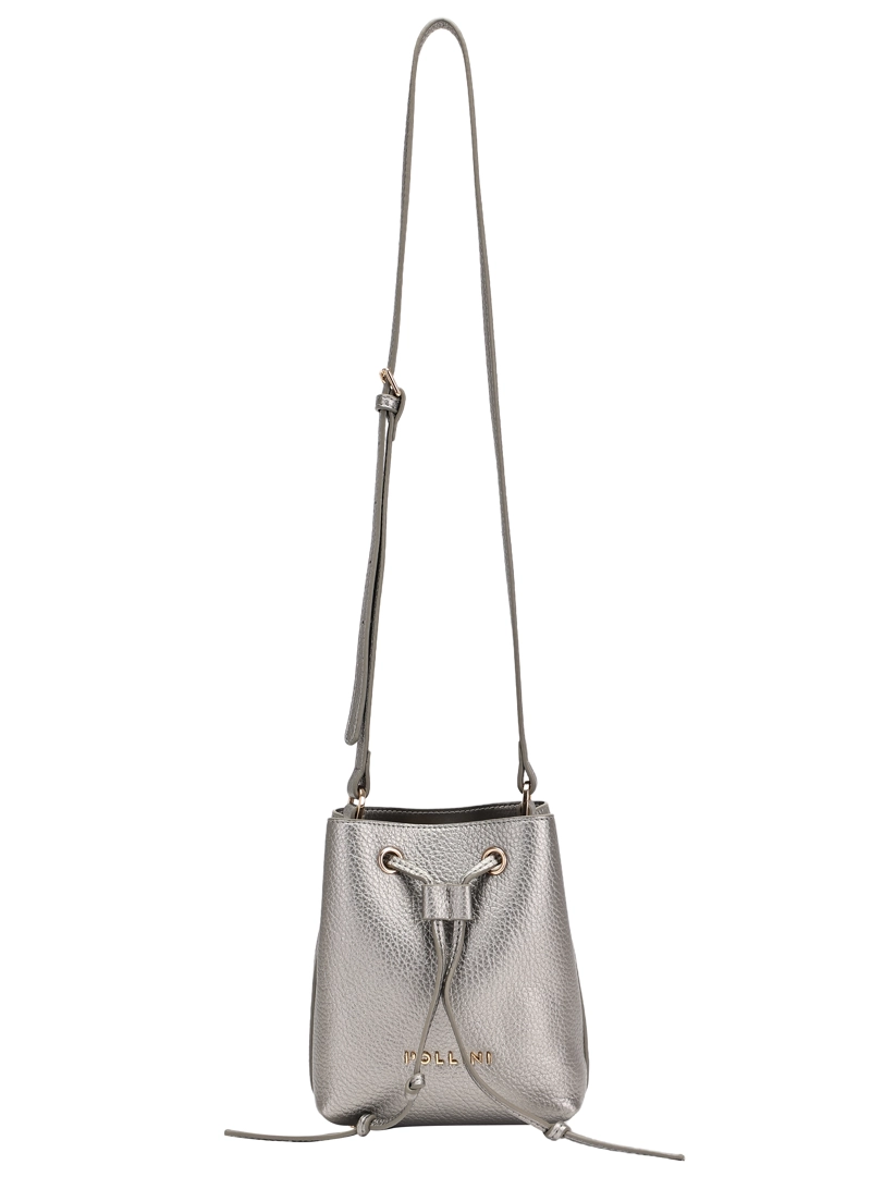 MINI CARTERA BANDOLERA BUCKET POLLINI - POM082X | PLATEADO - 3