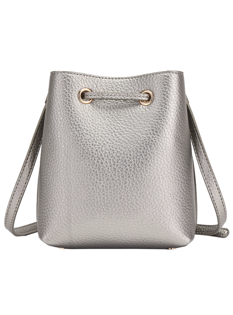 MINI CARTERA BANDOLERA BUCKET POLLINI - POM082X | PLATEADO - 5