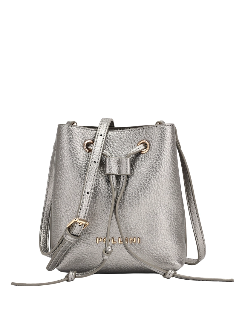 MINI CARTERA BANDOLERA BUCKET POLLINI - POM082X | PLATEADO - 6