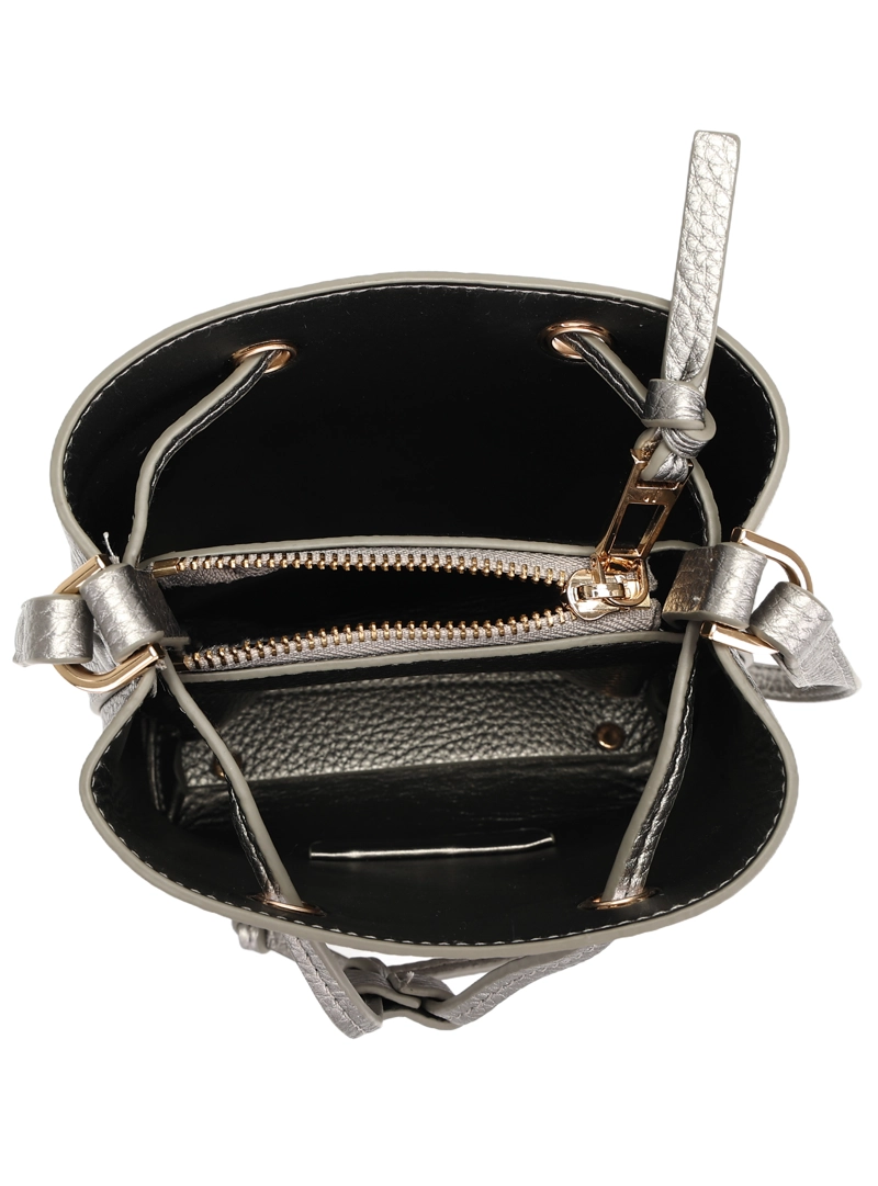 MINI CARTERA BANDOLERA BUCKET POLLINI - POM082X | PLATEADO - 7