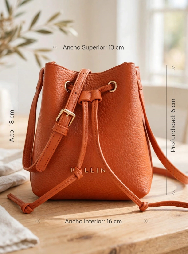 MINI CARTERA BANDOLERA BUCKET POLLINI - POM082X | NARANJA - 3