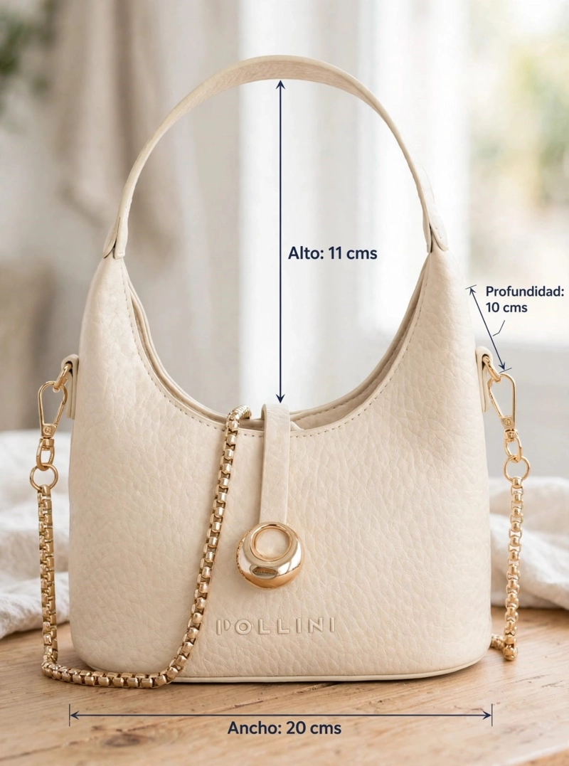 CARTERA BANDOLERA DETALLE CADENA POLLINI - POM084X | BLANCO - 9