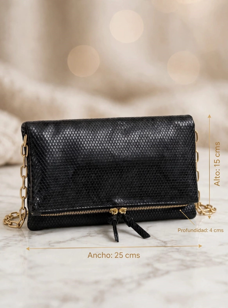 CARTERA FIESTA ANIMAL PRINT POLLINI - POM085X | NEGRO - 2