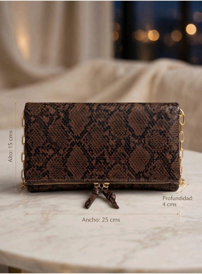 CARTERA FIESTA ANIMAL PRINT POLLINI - POM085X | MARRON - 3