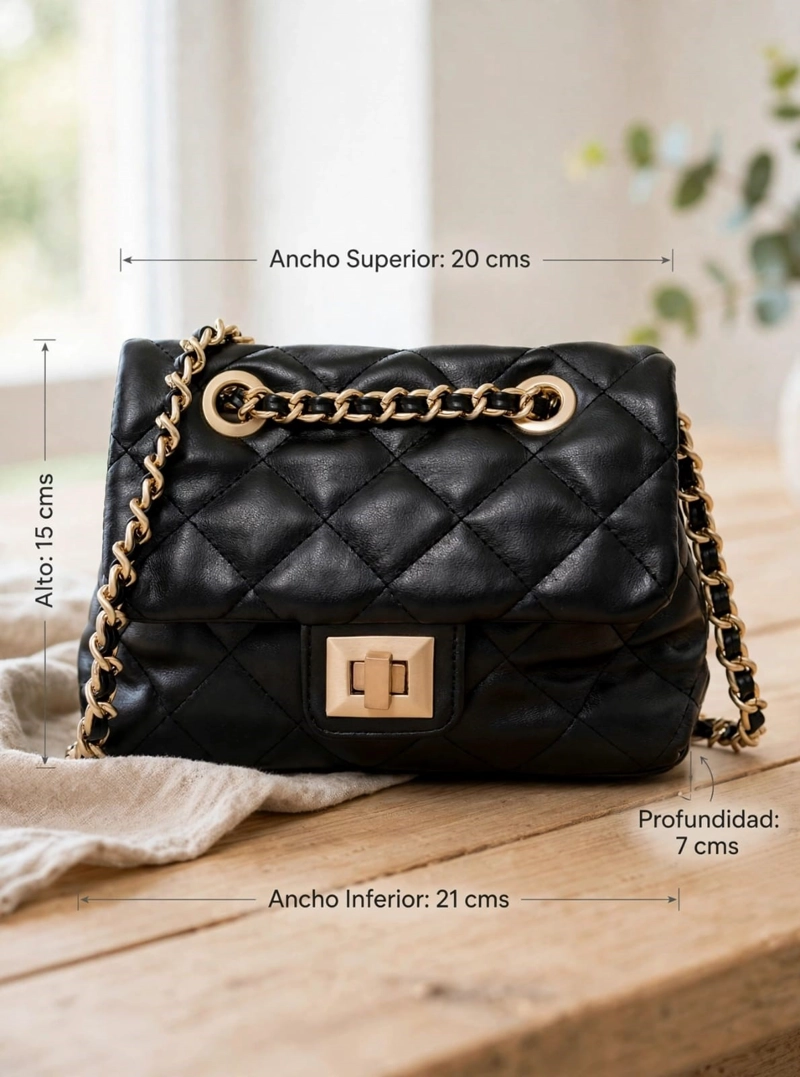 CARTERA BANDOLERA FIESTA CON CADENA POLLINI - POM086X | NEGRO - 2