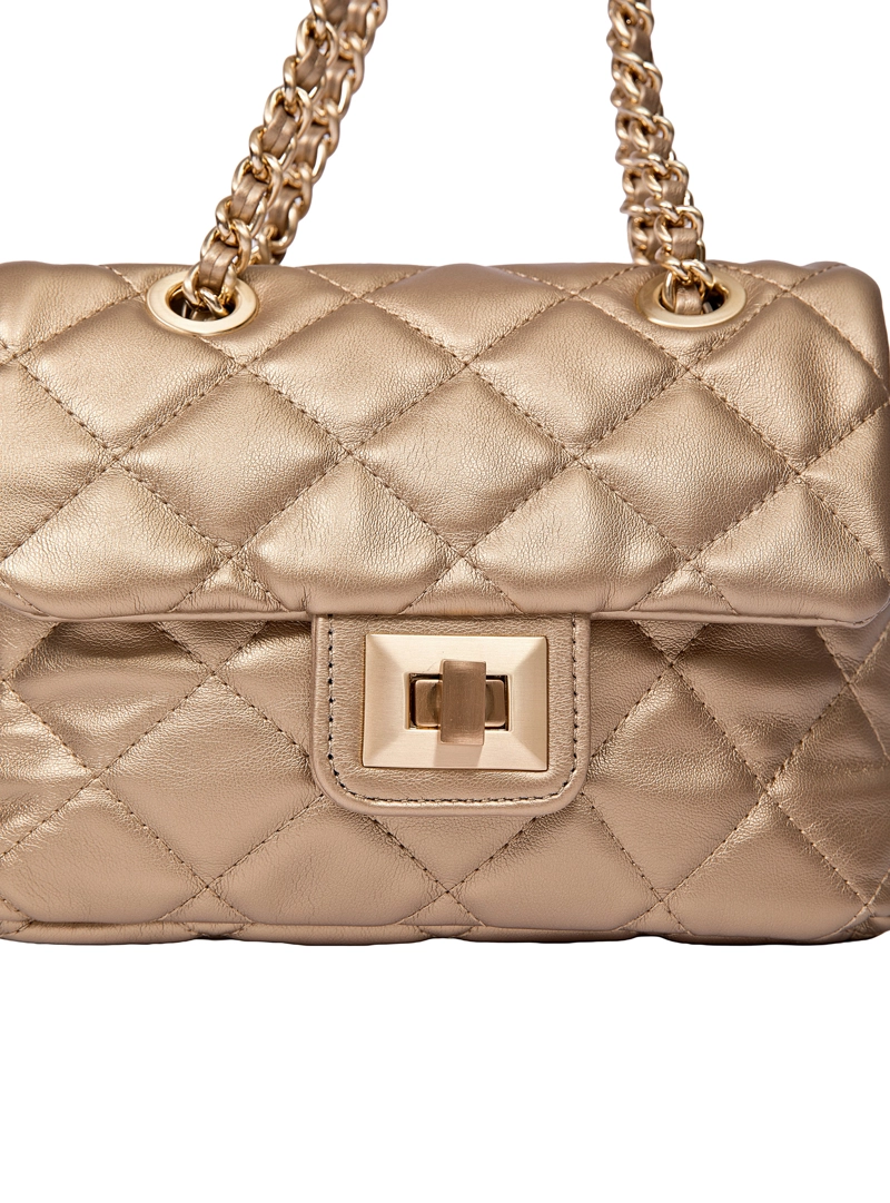 CARTERA BANDOLERA FIESTA CON CADENA POLLINI - POM086X | DORADO - 9