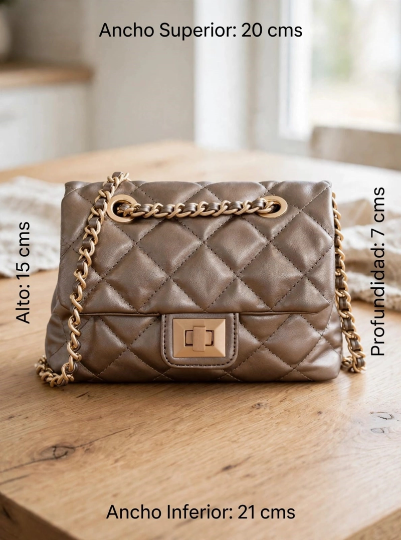 CARTERA BANDOLERA FIESTA CON CADENA POLLINI - POM086X | OCRE - 3