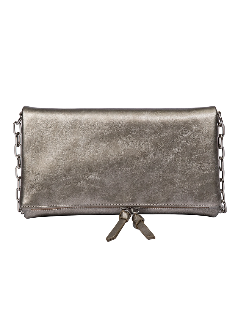 CARTERA FIESTA EFECTO METALIZADO Y CADENA POLLINI - POM088X | PLATEADO - 6