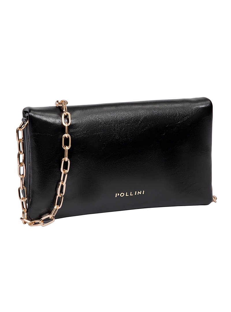CARTERA FIESTA EFECTO METALIZADO Y CADENA POLLINI - POM088X | NEGRO - 4