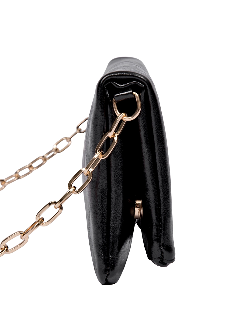 CARTERA FIESTA EFECTO METALIZADO Y CADENA POLLINI - POM088X | NEGRO - 5