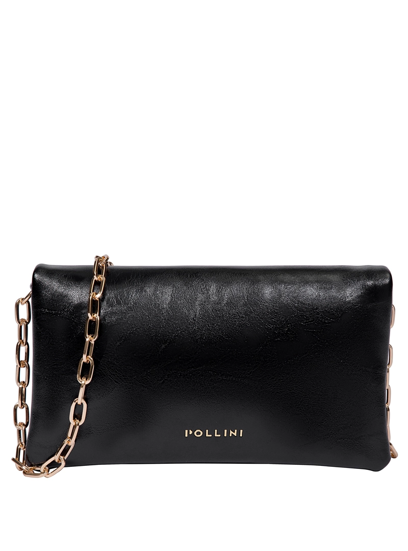 CARTERA FIESTA EFECTO METALIZADO Y CADENA POLLINI - POM088X | NEGRO - 8