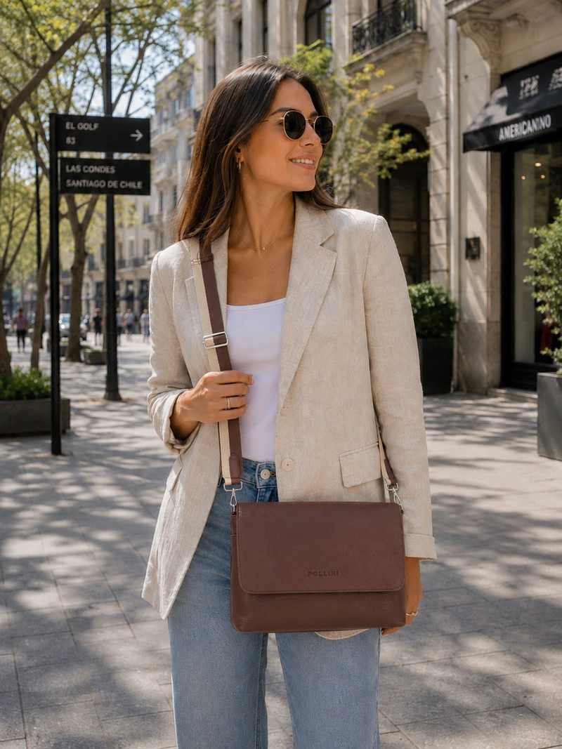 CARTERA BANDOLERA POLLINI - POM091X | MARRON OSCURO - 1