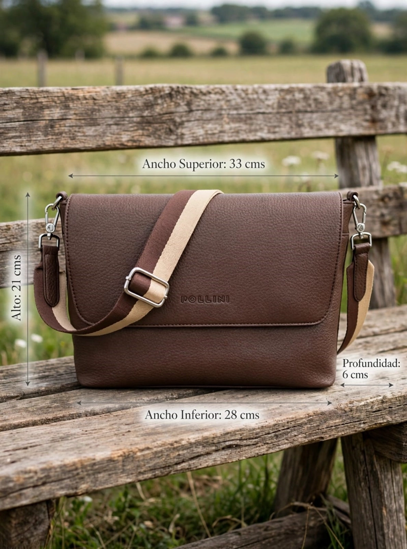 CARTERA BANDOLERA POLLINI - POM091X | MARRON OSCURO - 2