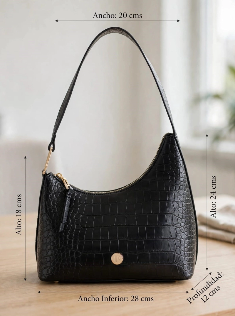 CARTERA TOTE TEXTURA ANIMAL PRINT POLLINI - POM092X | NEGRO - 2