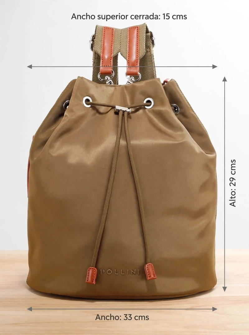MOCHILA MUJER BUCKET POLLINI - POM095X | VERDE - 2