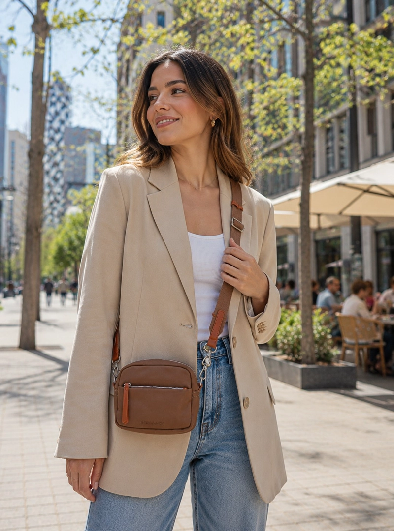 CARTERA BANDOLERA LIVIANA POLLINI - POM096X | MARRON OSCURO - 1