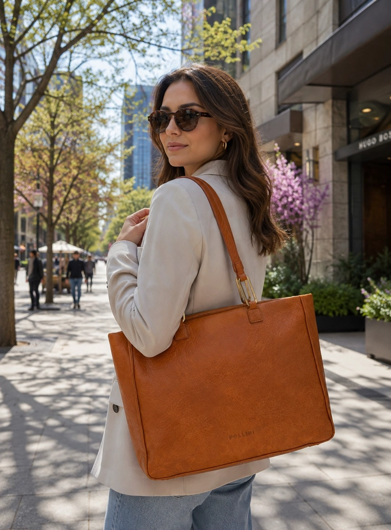 CARTERA TOTE XL DETALLE ARGOLLAS ZAPPA - POM097X | MARRON CLARO - 1