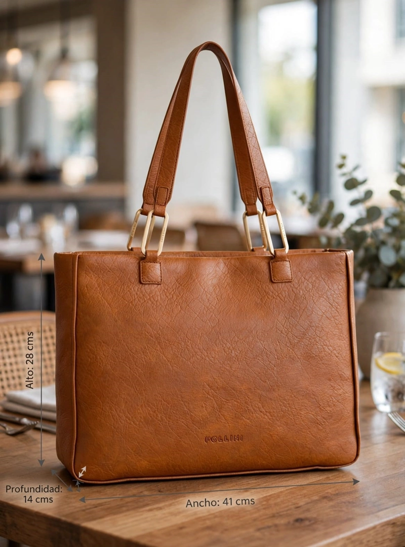 CARTERA TOTE XL DETALLE ARGOLLAS ZAPPA - POM097X | MARRON CLARO - 2