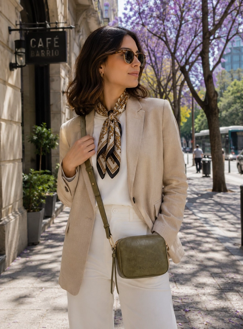 CARTERA BANDOLERA CON TEXTURA POLLINI - POM099X | VERDE - 2
