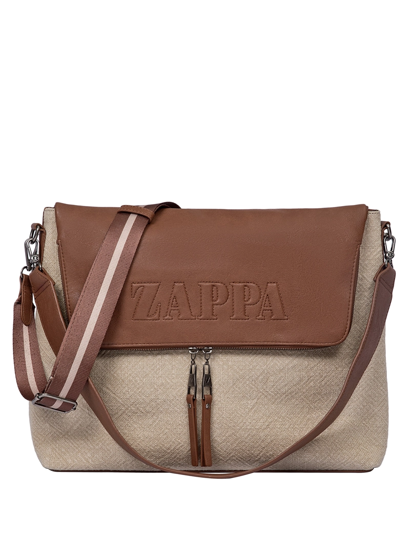 CARTERA BANDOLERA CANVAS TEJIDO + PU ZAPPA XL - ZAM081X | MARRON CLARO - 7