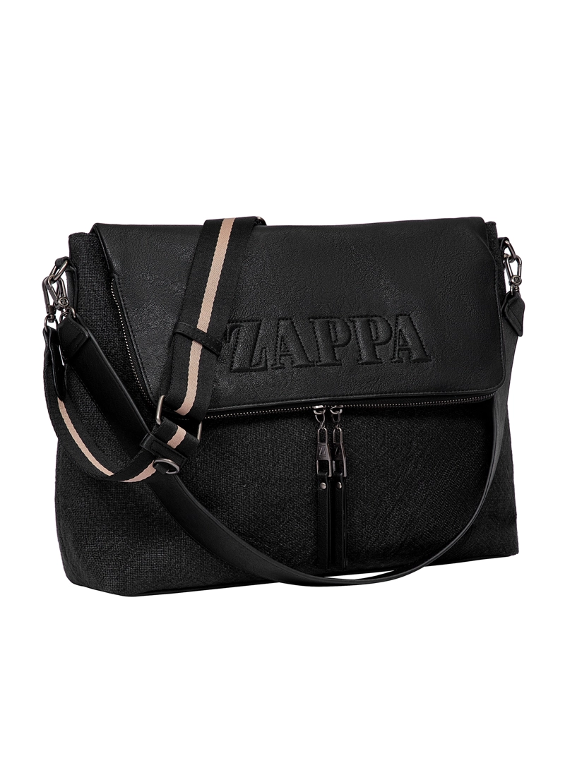 CARTERA BANDOLERA CANVAS TEJIDO + PU ZAPPA XL - ZAM081X | NEGRO - 4