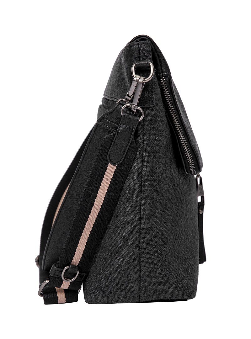 CARTERA BANDOLERA CANVAS TEJIDO + PU ZAPPA XL - ZAM081X | NEGRO - 5