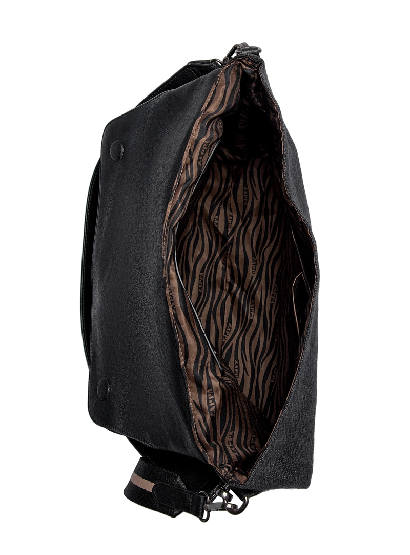 CARTERA BANDOLERA CANVAS TEJIDO + PU ZAPPA XL - ZAM081X | NEGRO - 6