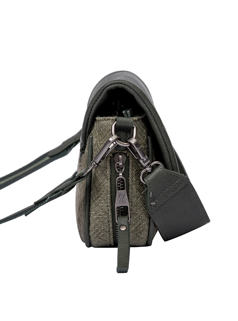 CARTERA BANDOLERA CANVAS TEJIDO + PU ZAPPA - ZAM082X | VERDE OSCURO - 4