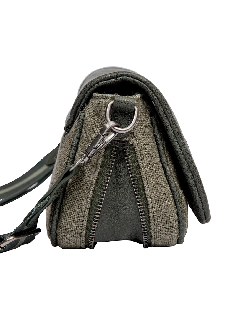 CARTERA BANDOLERA CANVAS TEJIDO + PU ZAPPA - ZAM082X | VERDE OSCURO - 5