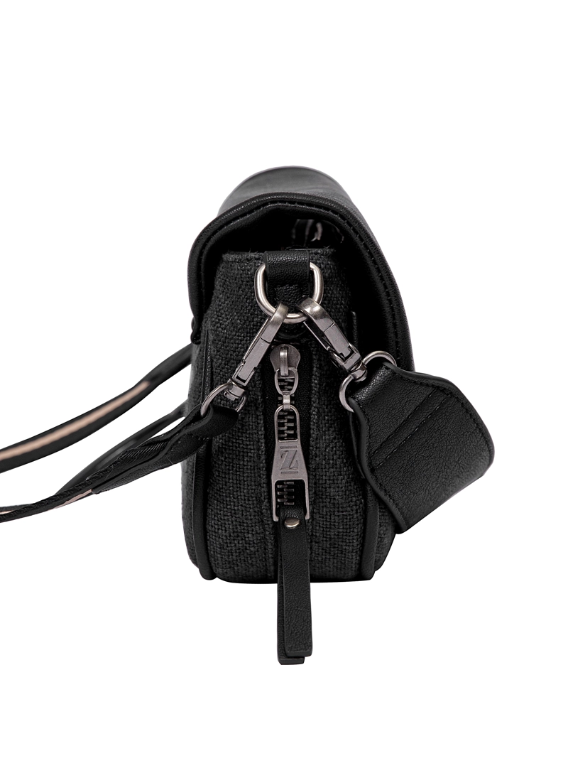 CARTERA BANDOLERA CANVAS TEJIDO + PU ZAPPA - ZAM082X | NEGRO - 5